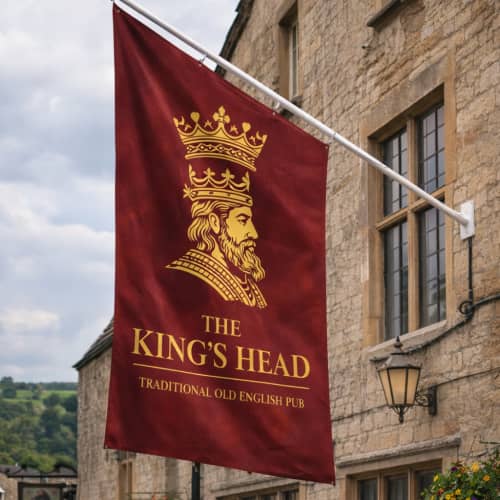 Custom Branded 3m Double Sided Angled Wall Flag Kit in White