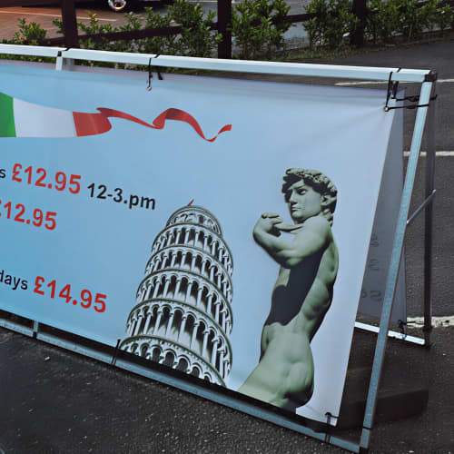 Promotional Double Sided 1.5m Live Outdoor A Banner Kit in White