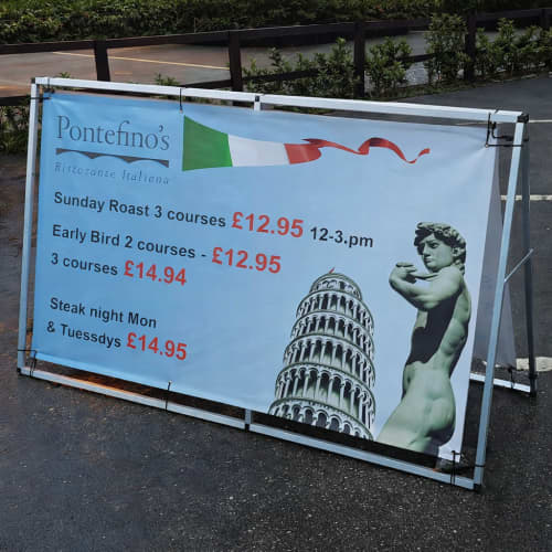 Promotional Double Sided 1.5m Live Outdoor A Banner Kit in White