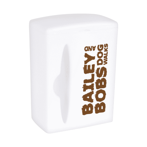 Custom Printed Waste Bag Dispenser in White printed with your logo from Total Merchandise