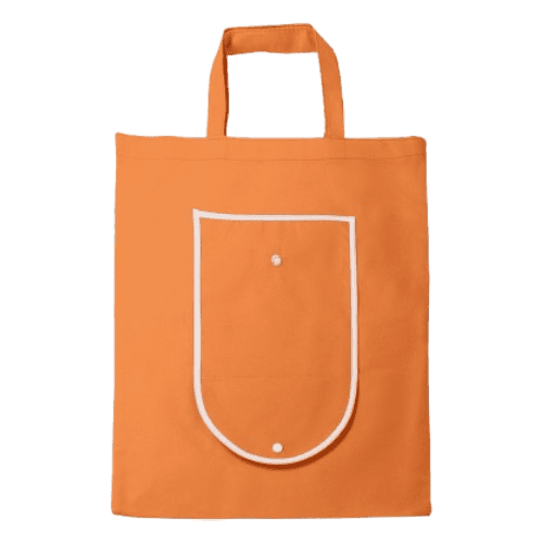 Personalised Non-Woven Foldable Bag in Orange printed with your logo from Total Merchandise