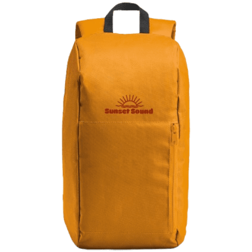 Logo Printed 600D Polyester Backpack in Orange printed with your logo from Total Merchndise