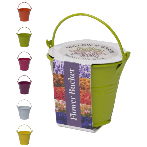 Logo Branded Coloured Mini Bucket Grow Kit in Yellow branded with your logo from Total Merchandise