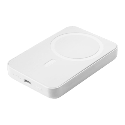 Customisable 5000mAh Wireless Magnetic Power Bank in White printed with your company logo