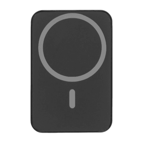 Promotional 5000mAh Wireless Magnetic Power Bank in Black printed with your company logo