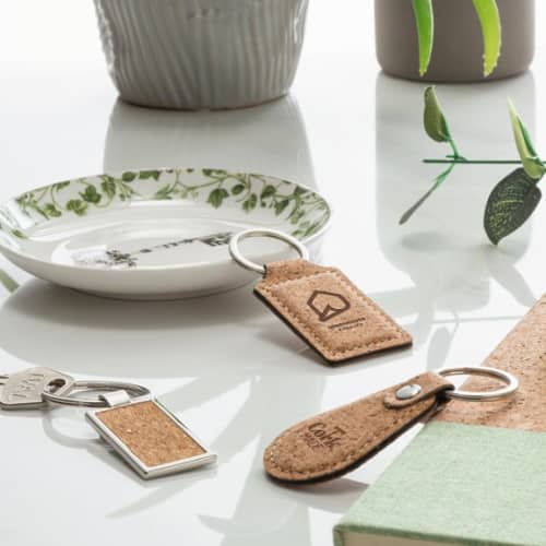 Personalised Millau Cork Keyring in Natural customised with your logo from Total Merchandise