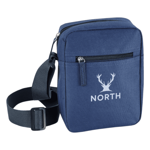 Promotional 600D Polyester Shoulder Bag in Blue branded with your logo from Total Merchandise