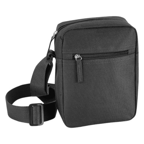 Customisable 600D Polyester Shoulder Bag in Black branded with your logo from Total Merchandise
