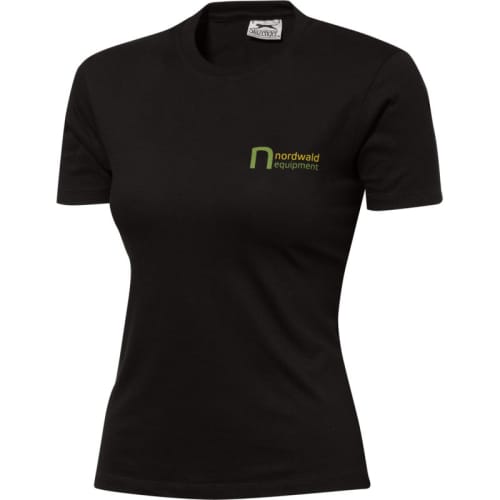 Promotional Black Slazenger Ladies T-Shirts Printed with Your Logo from Total Merchandise