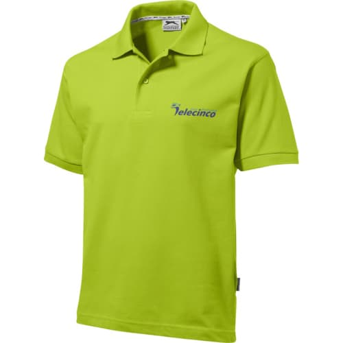 Promotional printed Slazenger Polo Shirts in apple green from Total Merchandise