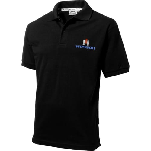 Logo printed Slazenger Polo Shirts in black from Total Merchandise