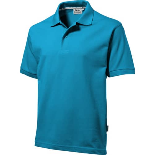 Company logo printed Slazenger Polo Shirts in aqua from Total Merchandise