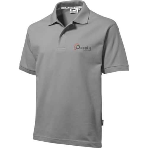 Slazenger Polo Shirts with a company printed logo available in grey from Total Merchandise