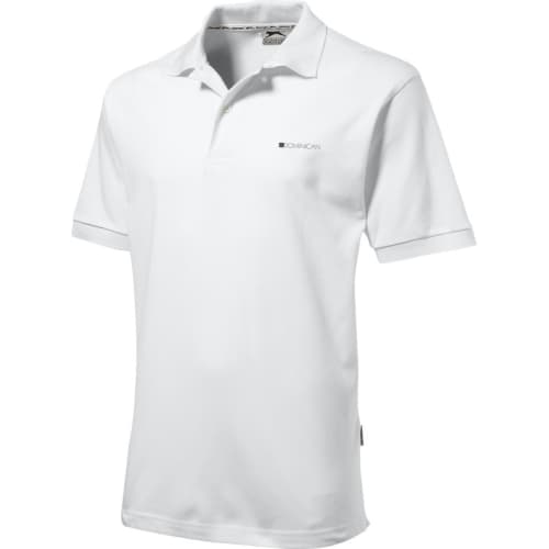 Custom printed Slazenger Polo Shirts in white from Total Merchandise