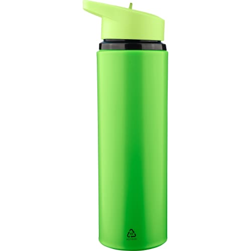 Branded 500ml Recycled Stainless Steel Drinking Bottle in Light Green with a design from Total Merchandise