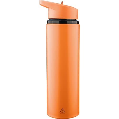 Promotional 500ml Recycled Stainless Steel Drinking Bottle in Orange with a design from Total Merchandise