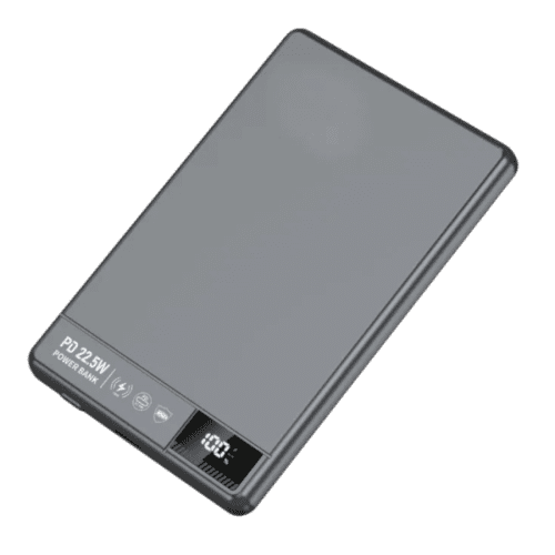 Personalised Noir Nano 5000mAh Magnetic Power Bank in Grey from Total Merchandise