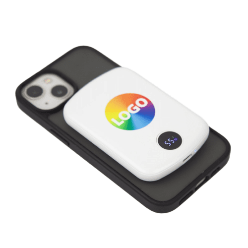 Branded Wireless Magnetic 5000mAh Powerbank in White from Total Merchandise