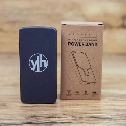 The packaging for the Luxe Magnetic 5000mAh Powerbank from Total Merchandise