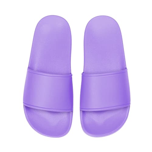 Printed Coloured Sliders in Purple with a design from Total Merchandise