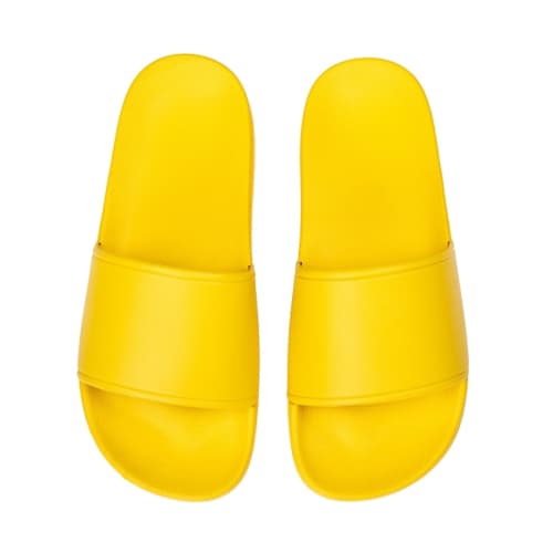 Printed Coloured Sliders in Yellow with a design from Total Merchandise