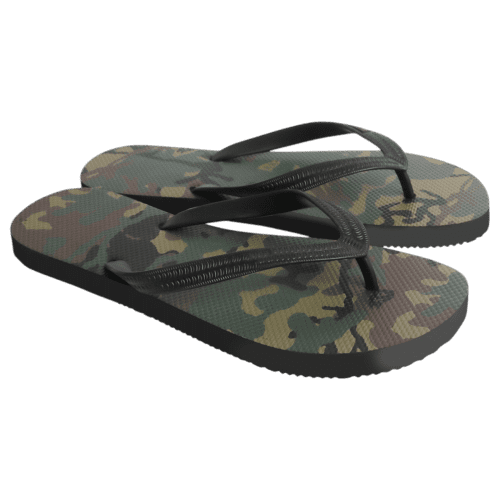 Logo Branded Men's Classic Rubber Flip Flops in Black printed with your logo from Total Merchandise