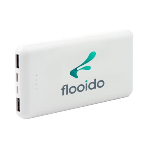 Branded Eco Pro 10,000mAh Powerbank in White with a design from Total Merchandise