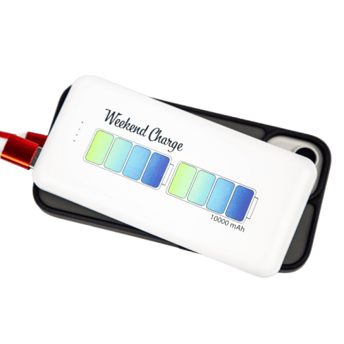 Custom Eco Pro 10,000mAh Powerbank in White with a design from Total Merchandise