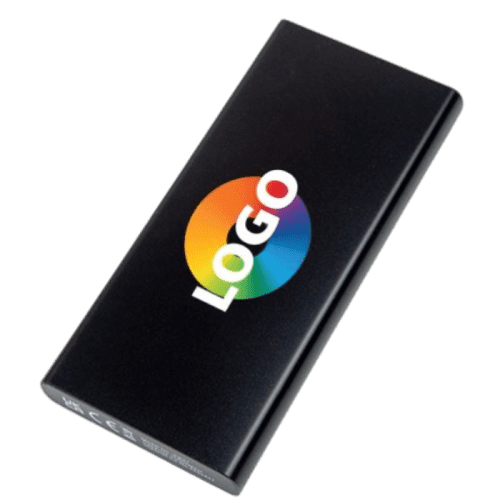 Promotional Elite USB-C 10,000mAh PowerBank in Black with a design from Total Merchandise