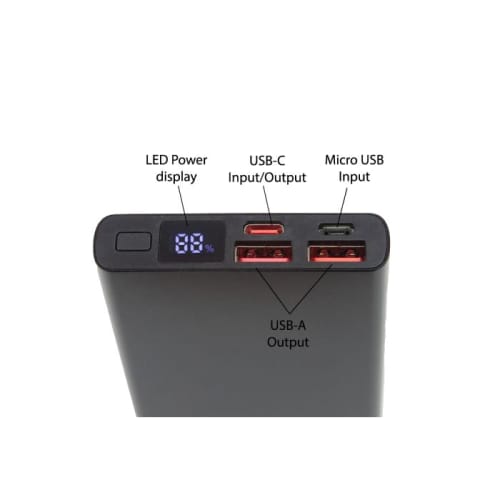 Custom Elite USB-C 10,000mAh PowerBank in Black with a design from Total Merchandise