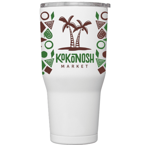 Branded Grosche Yukon 890ml Stainless Steel Tumbler in White with a design from Total Merchandise