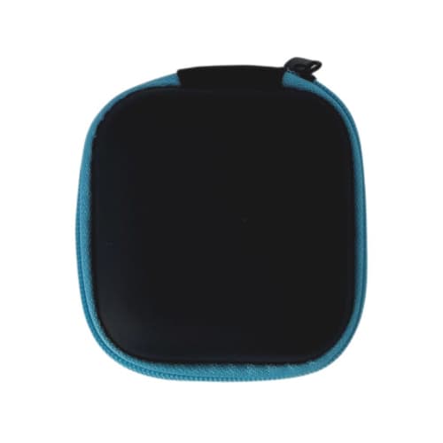Promotional Square Tech Cable Case in Light Blue with a design from Total Merchandise