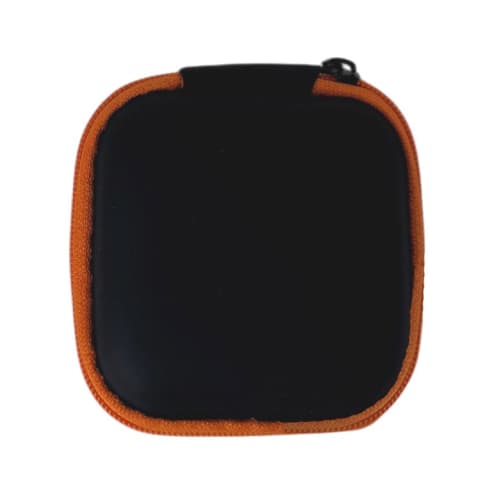 Logo branded Square Tech Cable Case in Orange with a design from Total Merchandise