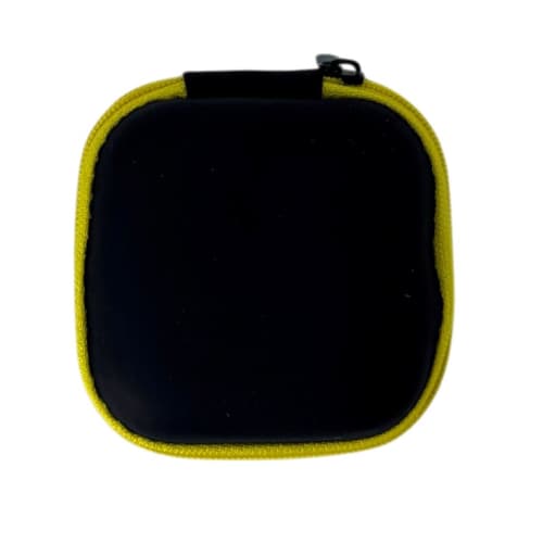 Branded Square Tech Cable Case in Yellow with a design from Total Merchandise