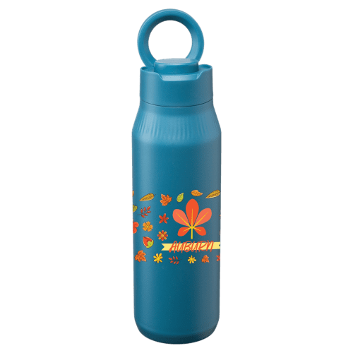 Custom Printed Magnetic Phone Mount Water Bottle in Steel Blue branded with your company logo