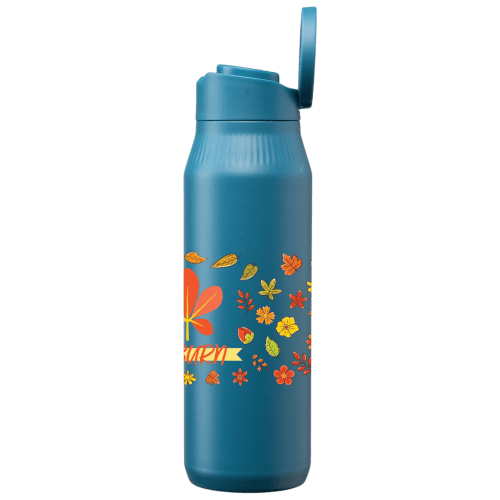 Custom Branded Magnetic Phone Mount Water Bottle in Steel Blue branded with your company logo