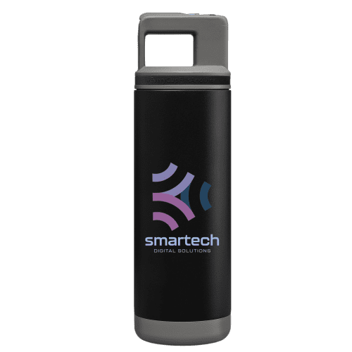 Branded Grosche 590ml Alpine Stainless Steel Bottle in Black with a design from Total Merchandise