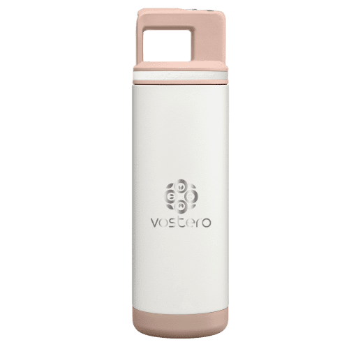 Custom Grosche 590ml Alpine Stainless Steel Bottle in White with a design from Total Merchandise