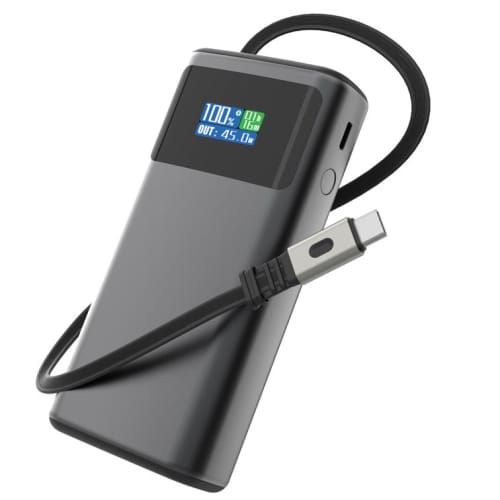 Branded 10,000mAh Powerbank with Screen in Grey from Total Merchandise