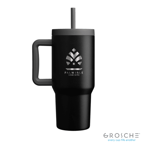 Branded Grosche 945ml Aspen Stainless Steel Insulated Mug in Black from Total Merchandise