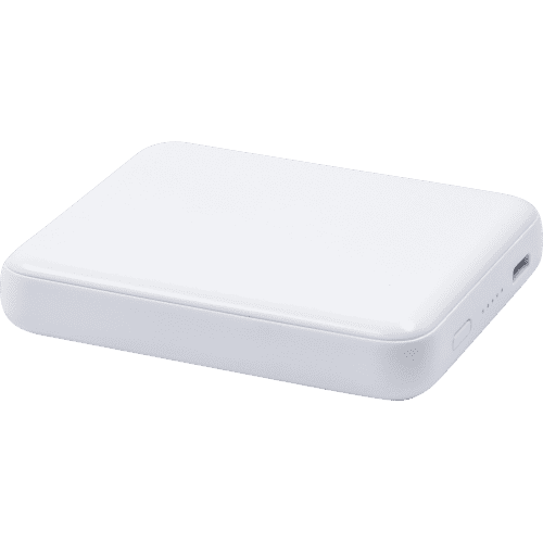 Promotional 5000mAh Powercharge Air BrandCharger Wireless Powerbank in White from Total Merchandise