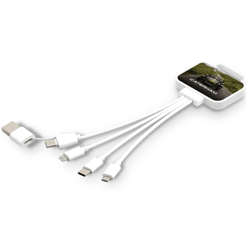 Custom branded Total Express Fresh Charging Cable with a full colour design from Total Merchandise