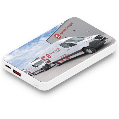 Promotional Total Express Kinetic 5,000mAh Power Bank with a design from Total Merchandise