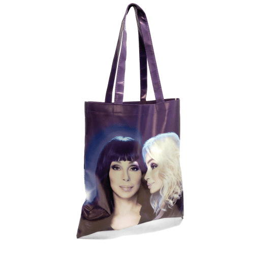 All Over Print Polyester Tote Bags in White