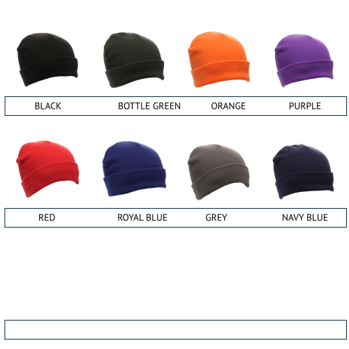 Available beanie colours for the Construction Gift Set from Total Merchandise