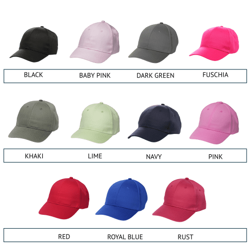 Available caps from the School Gift Set from Total Merchandise