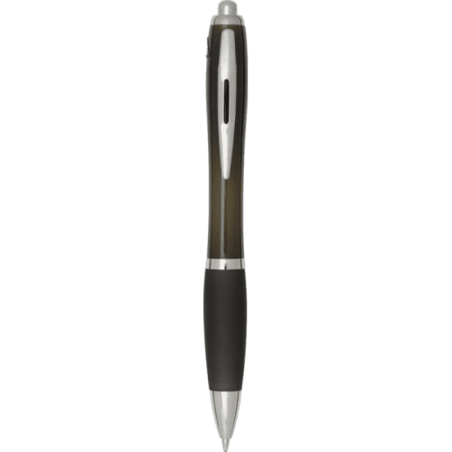 Nash Recycled Plastic Pen with Coloured Barrel in Black