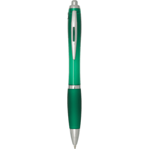 Nash Recycled Plastic Pen with Coloured Barrel in Green