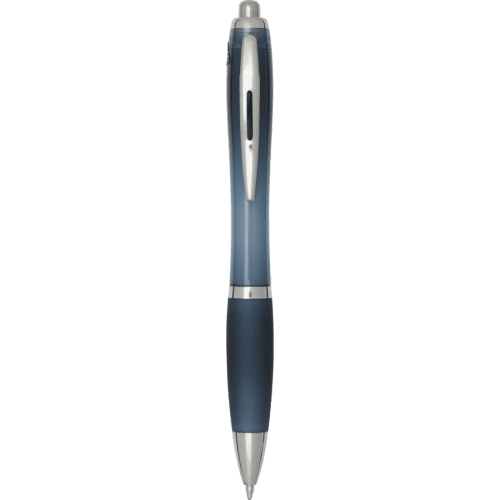 Nash Recycled Plastic Pen with Coloured Barrel in Hale Blue