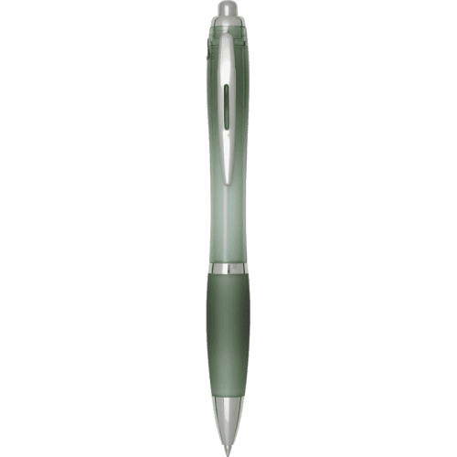 Nash Recycled Plastic Pen with Coloured Barrel in Heather Green